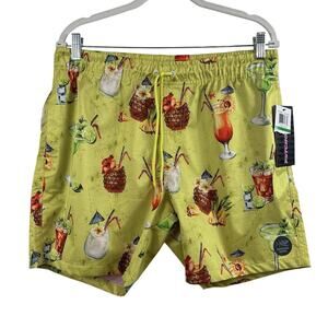 Psycho Tuna New Lemon Drop Tropical Cocktails Pool Shorts Size Large Summer